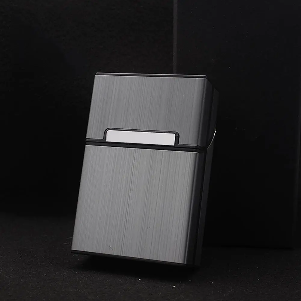 Brushed Aluminum Cigarette Case - 20 Capacity Elegant Metal Holder for Men, Bulk Pack of Gentleman's Smoking Accessories image 5