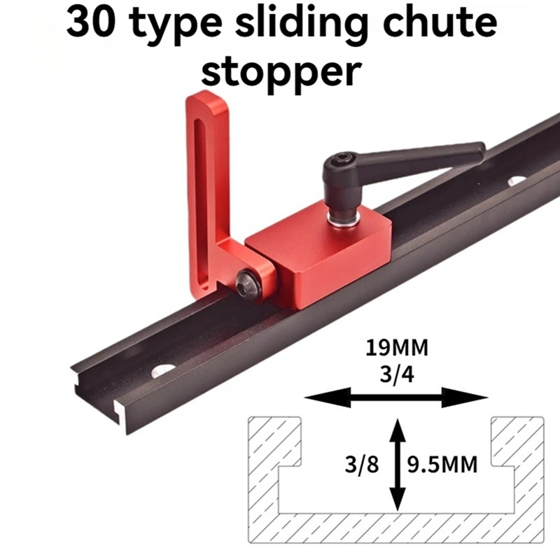 Stop -Miter Track Jig, T Track, Stops nights with Lock, Standard T Track Calcular Working Tools, 30 Type