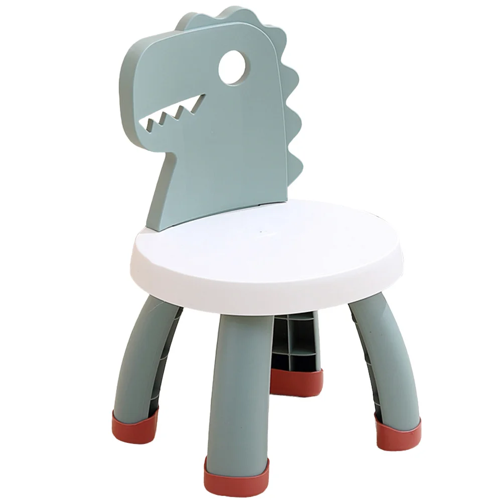 

Children Learning Green Cartoon Dinosaur Kids Study Chair Strong Backrest Anti Slip Thick Seat Toddler Back Chair Portable Step