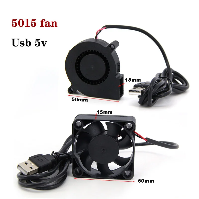 DC 5015 5V 5 volt USB 5cm Blower fan CPU Cooler Cooling 50MM Small Exhaust Fan for 3D Printer 50x50x15mm sleeve bearing for PC W