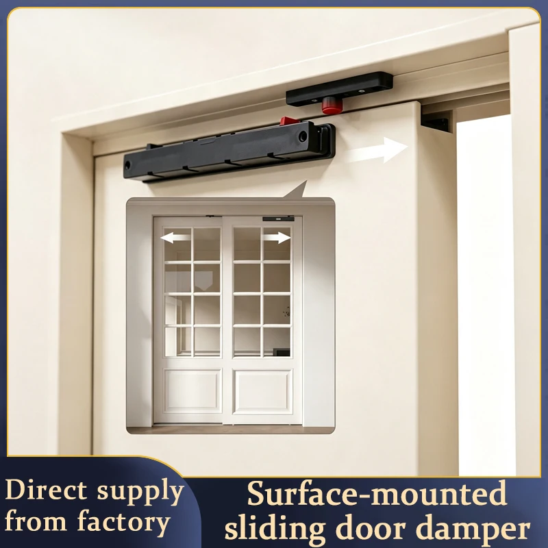 Self-Closing Sliding Door Closer Pneumatic Adjustable Speed Damping Buffer With Soft Closing For The Home Wooden Sliding Door