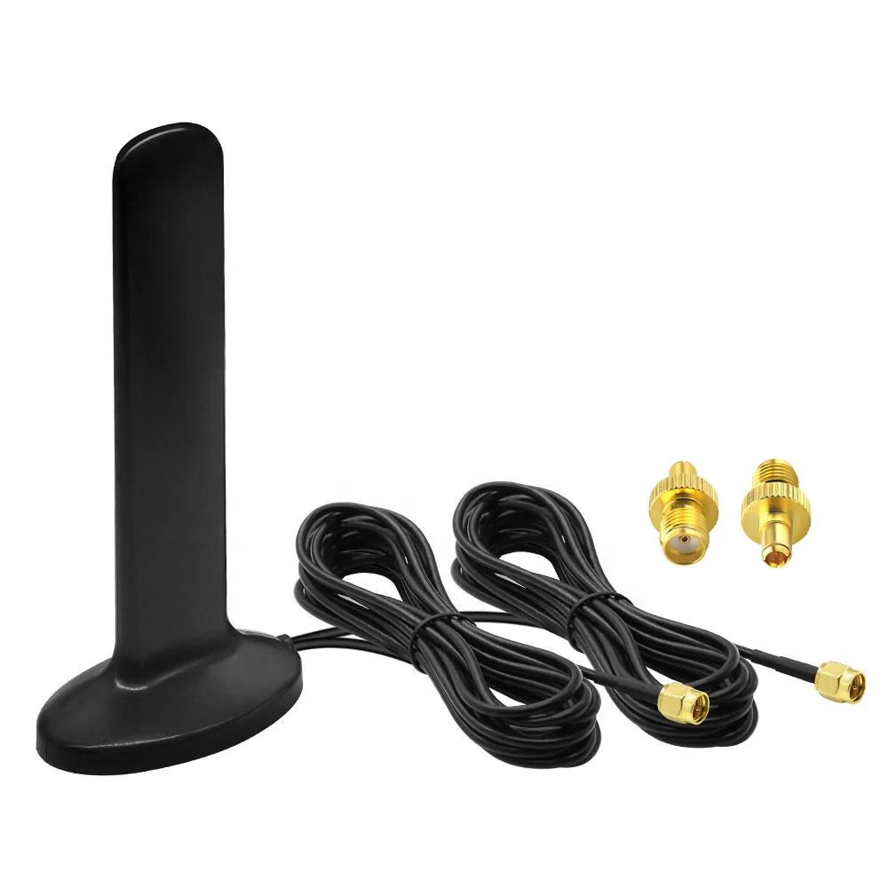 Antena 2x2 mimo 4g lte 5g, 12dbi, base magnética dupla sma macho, 600-6000mhz, omni, à prova d'água, antena de remo + 2 adaptadores ts9