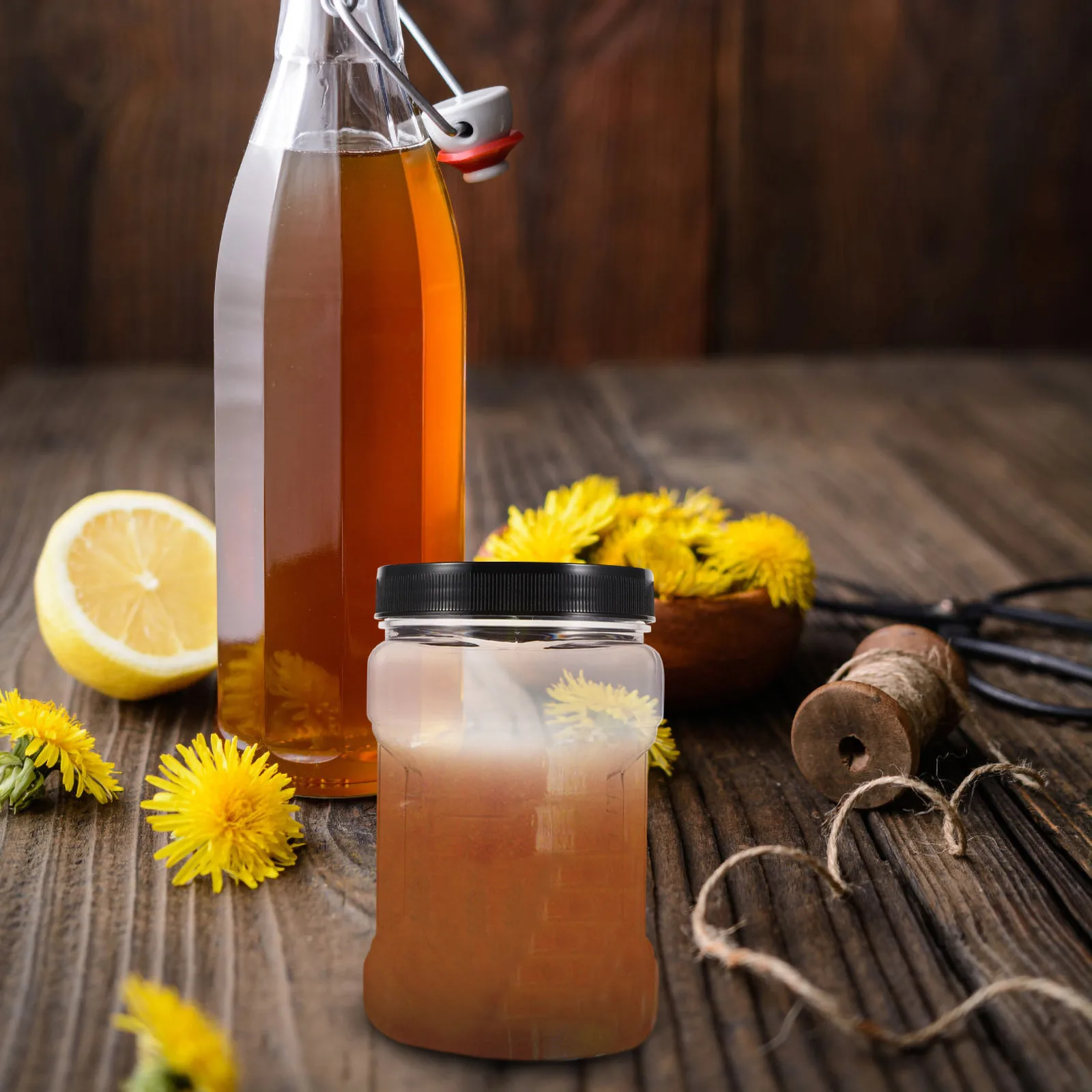 

6Pcs Plastic Bottles High Quality Honey Storage Containers Kitchen Food Jars for Honey Grains Nuts Baby Food