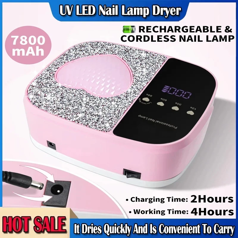 مجفف مصباح أظافر LED لاسلكي بالأشعة فوق البنفسجية مع 36 مصباح LED قابل لإعادة الشحن للأظافر معدات تجفيف أكريليك لطلاء جل الأشعة فوق البنفسجية