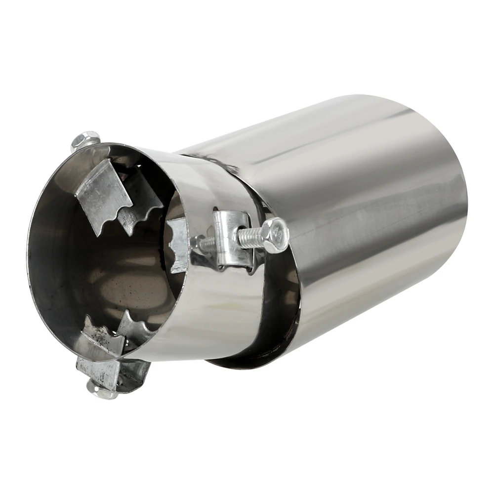 Round Car Exhaust Tail Pipe Car Accessories 1PCS Tail Muffler Stainless Steel Car Exhaust Muffler Universal