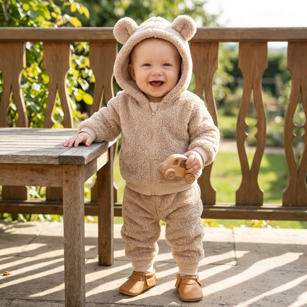 Long Sleeve Kids Tops Zipper + Long Pants 2Pcs Warm Winter Solid Color Baby Clothing Sets