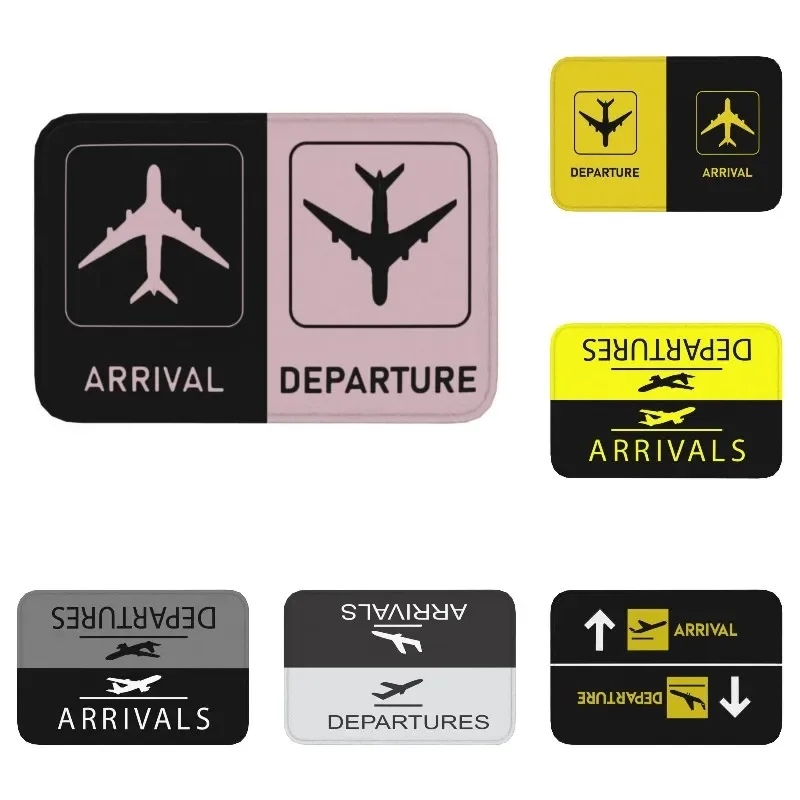 Personalized Plane Arrivals And Departures Doormat Mat Anti-Slip Plane Aviation Airplane Kitchen Bath Garden Rug Carpet 40*60cm