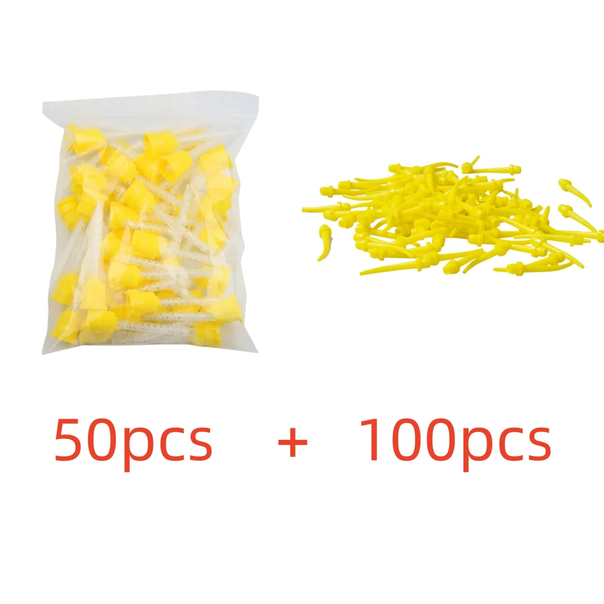 50/100/150pcs Dental Mixing Tips Tubes Disposable Nozzles Head Impression Materials Silicone Rubber Conveying Dentistry Lab New