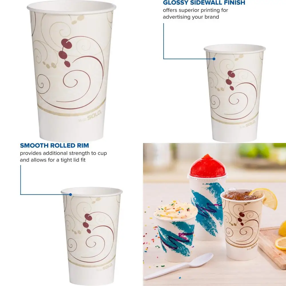 

16-18 oz Cold Cups for Symphony DSP Paper, Pack of 1000, Ideal for Beverages and Takeout