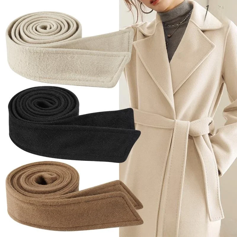 

Универсальный двусторонний шерстяной пояс для пальто, мужской и женский, широкий, для ветровки, прочный, модный аксессуар на все сезоны