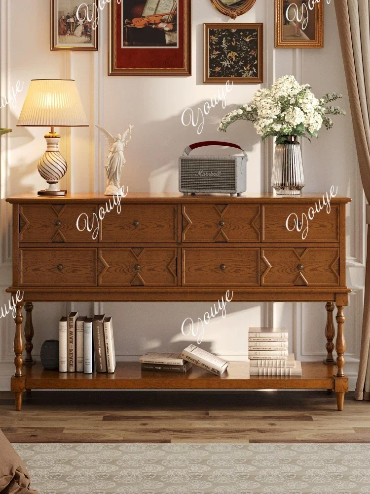 

J European Retro Entrance Cabinet Entry Foyer Cabinet Living Room Decorative Storage Storage Entrance Cabinet