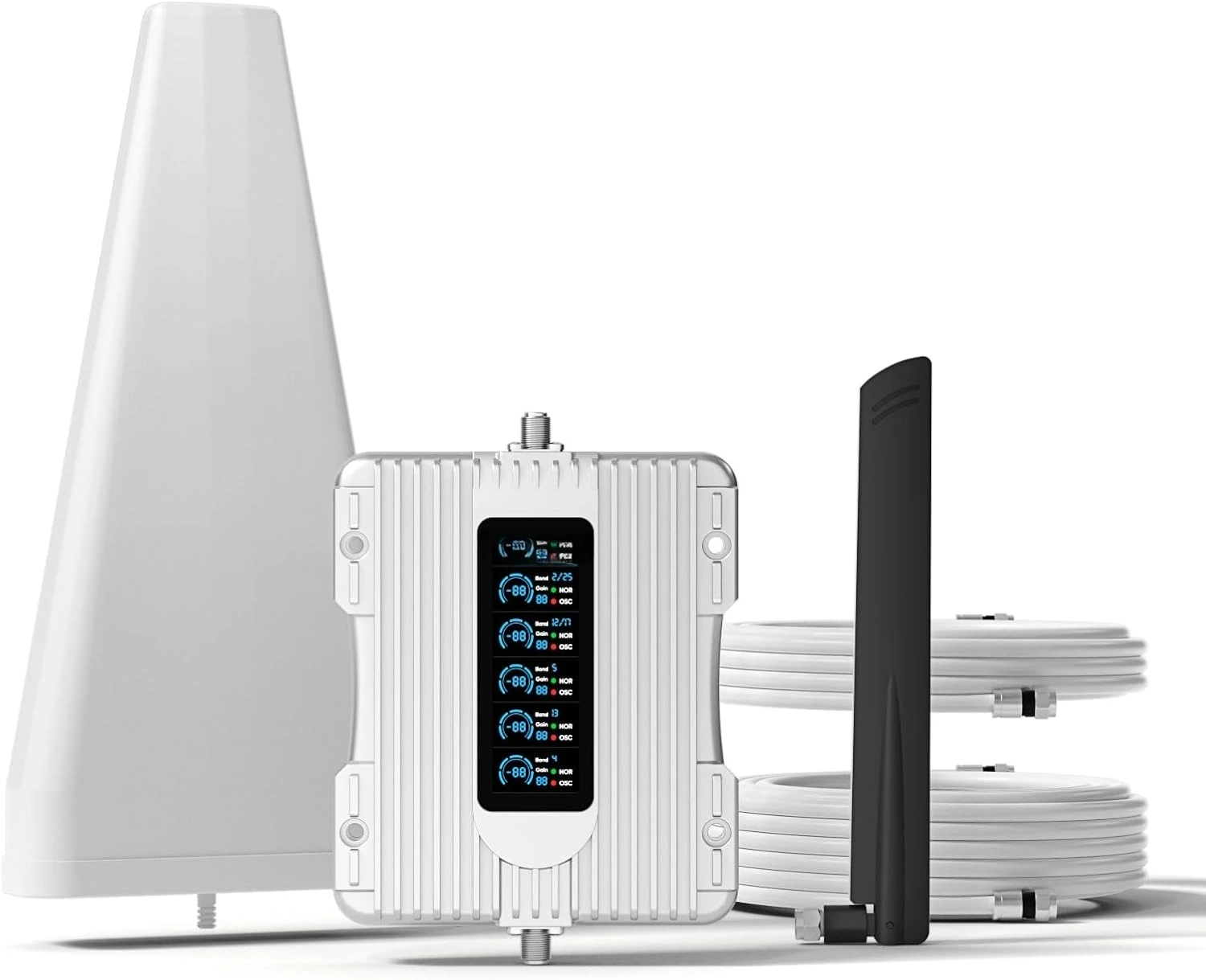 Cell Phone Booster with LCD Display, Cell Phone Signal Booster for Home Up to 5,000 sq ft, 5G Compatible for All U.S. Carriers
