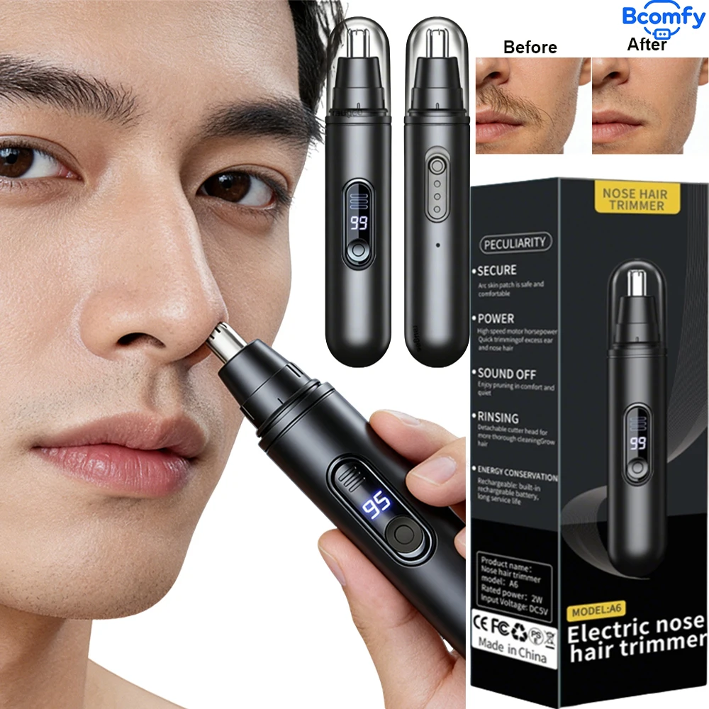 Mini Electric Nose Hair Trimmer for Men Pocket-sized Cordless Ear And Eyebrow Shaver Wet/Dry Beard Trimmer