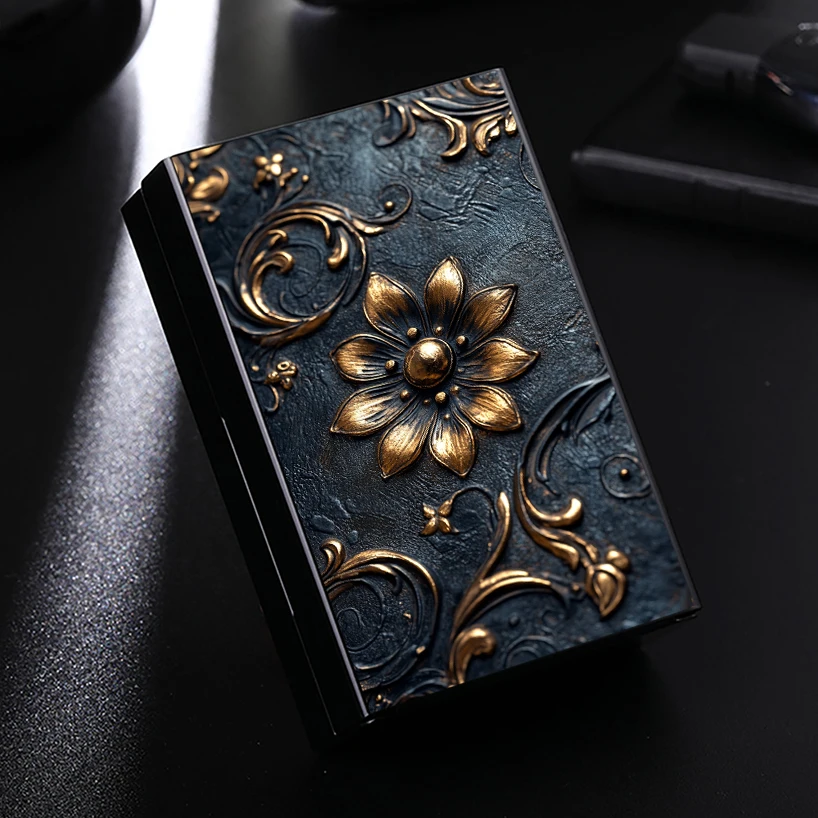 Flower pattern,Men's Aluminum Cigarette Case With Fashion Pattern Design,Moisture-proof And Squeeze-proof Cigarette Box