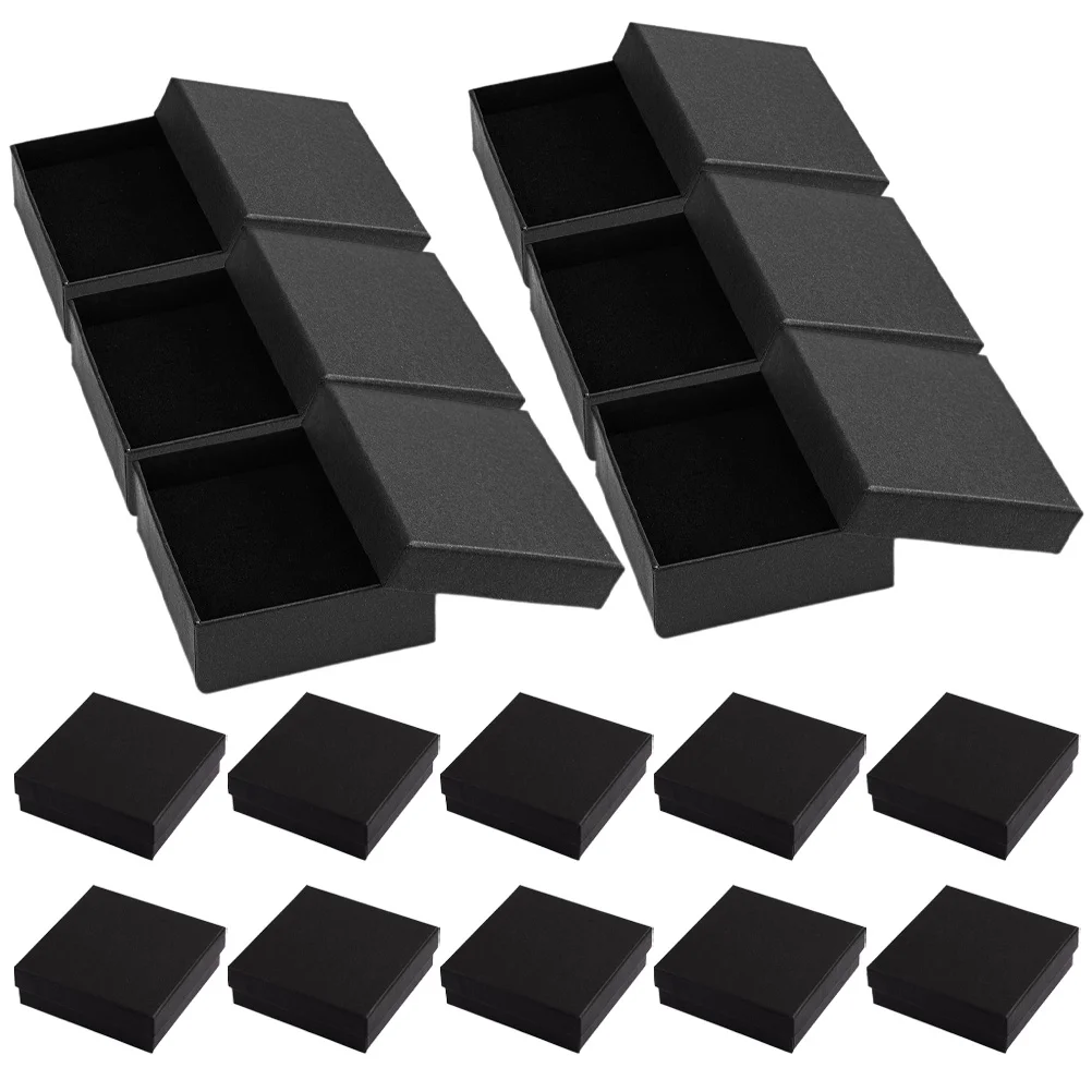 20 Pcs Clothing Boxes for Gifts Jewelry Small Ring Earring Commemorate Cardboard Case Packaging Black Necklace Necklaces