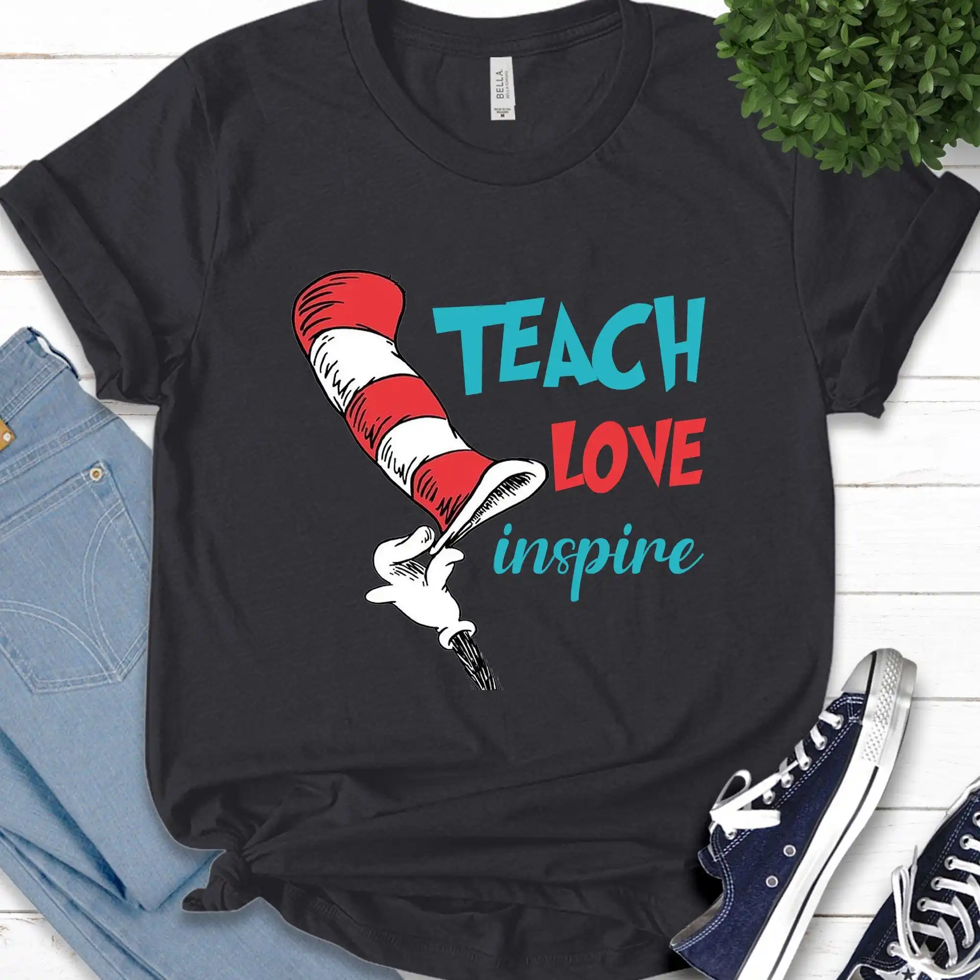 Dr teach shirt love inspire T teacher birthday cat in haT K 05012363