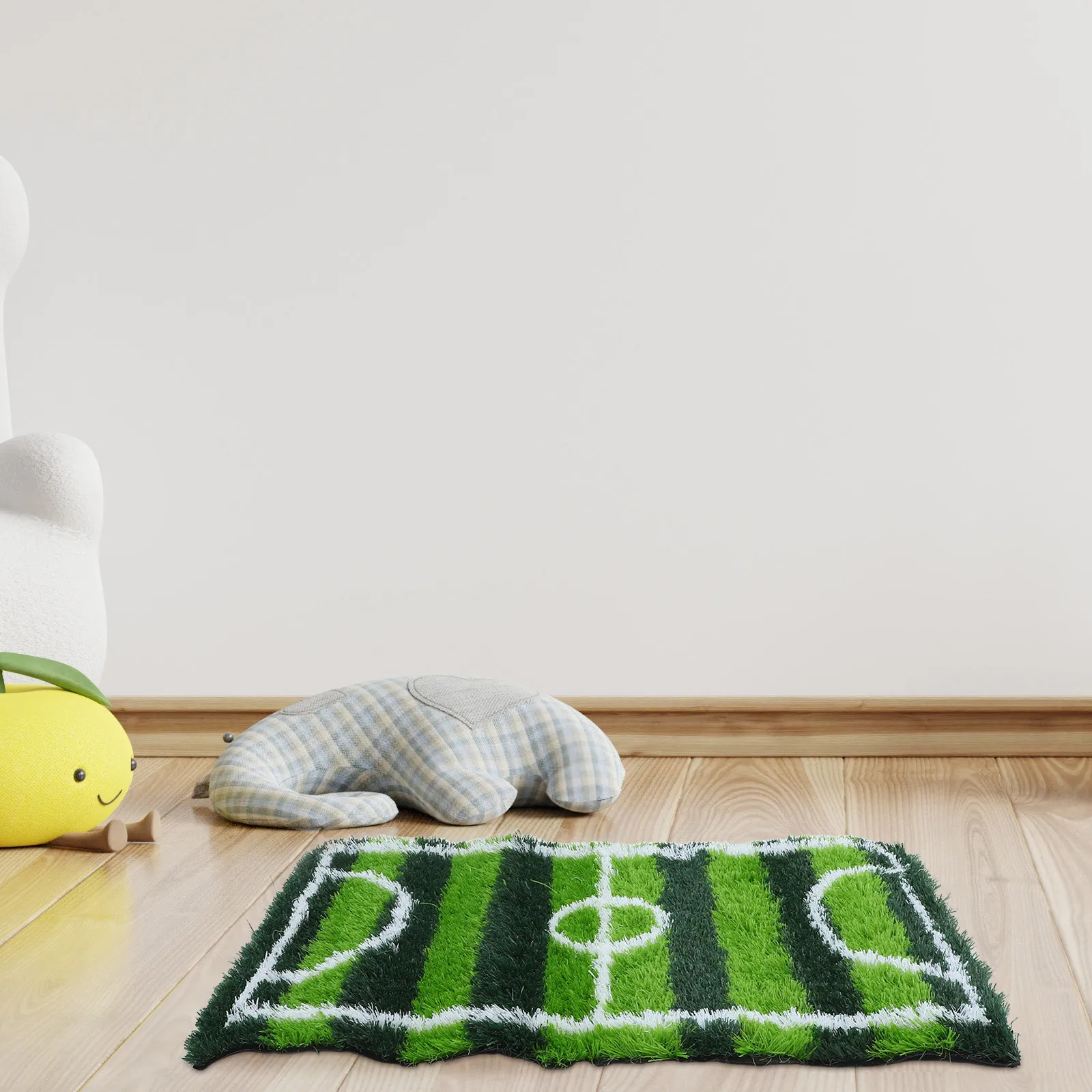 

Artificial Grass Rug Realistic Green Soccer Field Carpet Non-Slip Turf Mat Kids Bedroom Play Area Indoor Outdoor