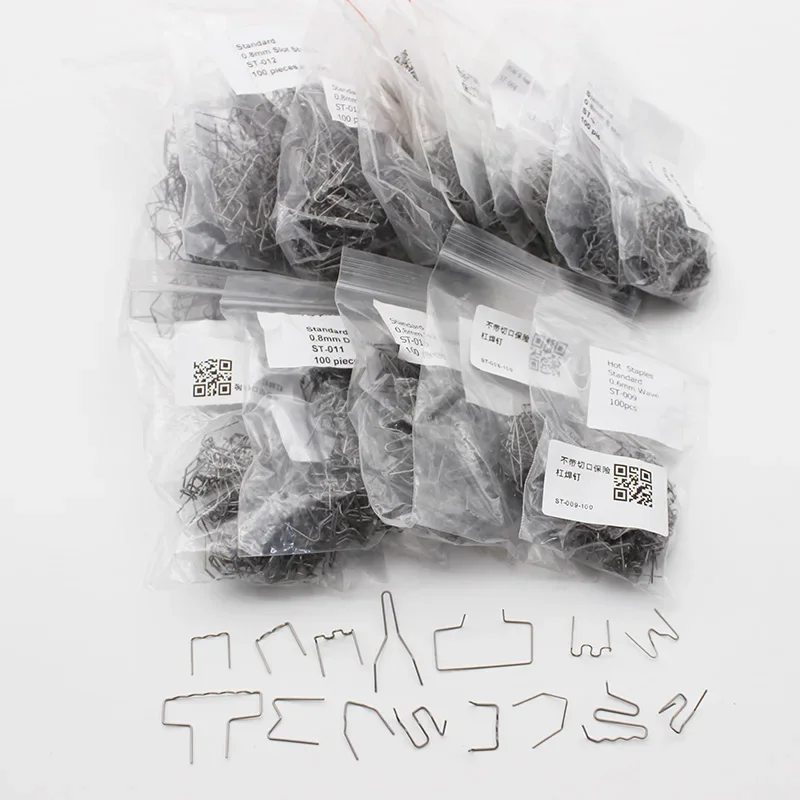 لحام البلاستيك الساخن دباسة القياسية المموجة ستابلز الوفير الجسم إصلاح 0.8 مللي متر 0.6 مللي متر أدوات لحام الفولاذ المقاوم للصدأ #4