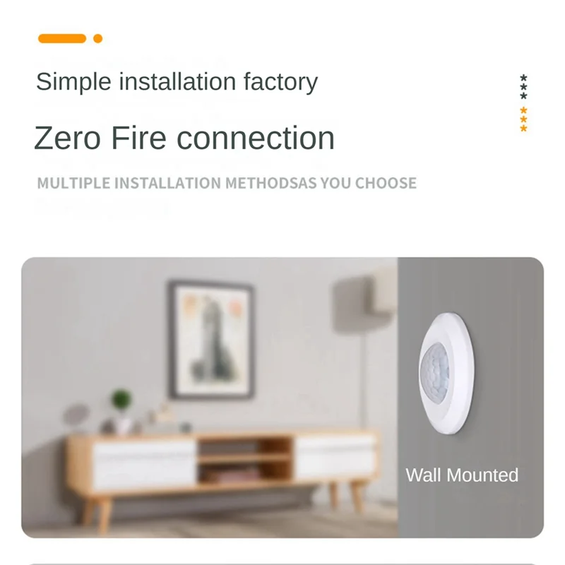 Zigbee Smart Human Presence Sensor Zero Fire Wire Connected Human Motion Sensor Sensor mit Diebstahlwarnung für Smart Home