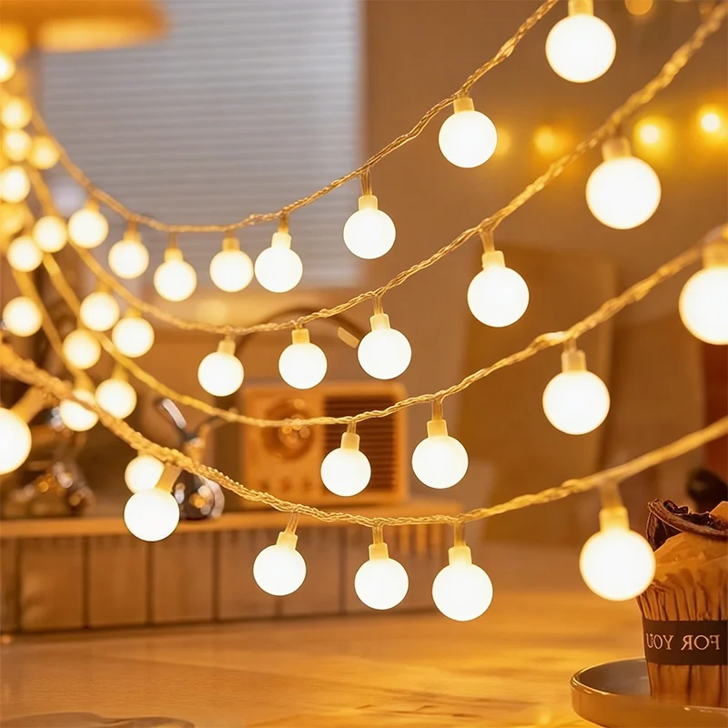 Bedroom Fairy Ball Lights USB/Battery Box Warm White White Multicolor 1.5M10LED-12M100LED Indoor Wedding Holiday Party Decor Set