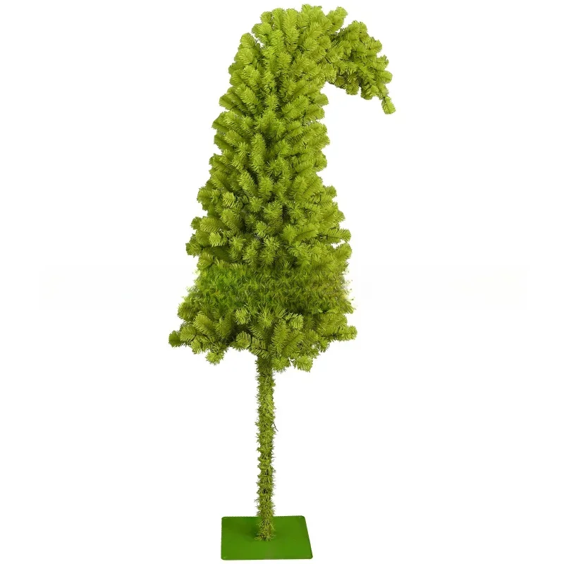 Factory PVC crooked neck elbow Christmas tree tied lights and decorated Christmas tree, color size iron feet