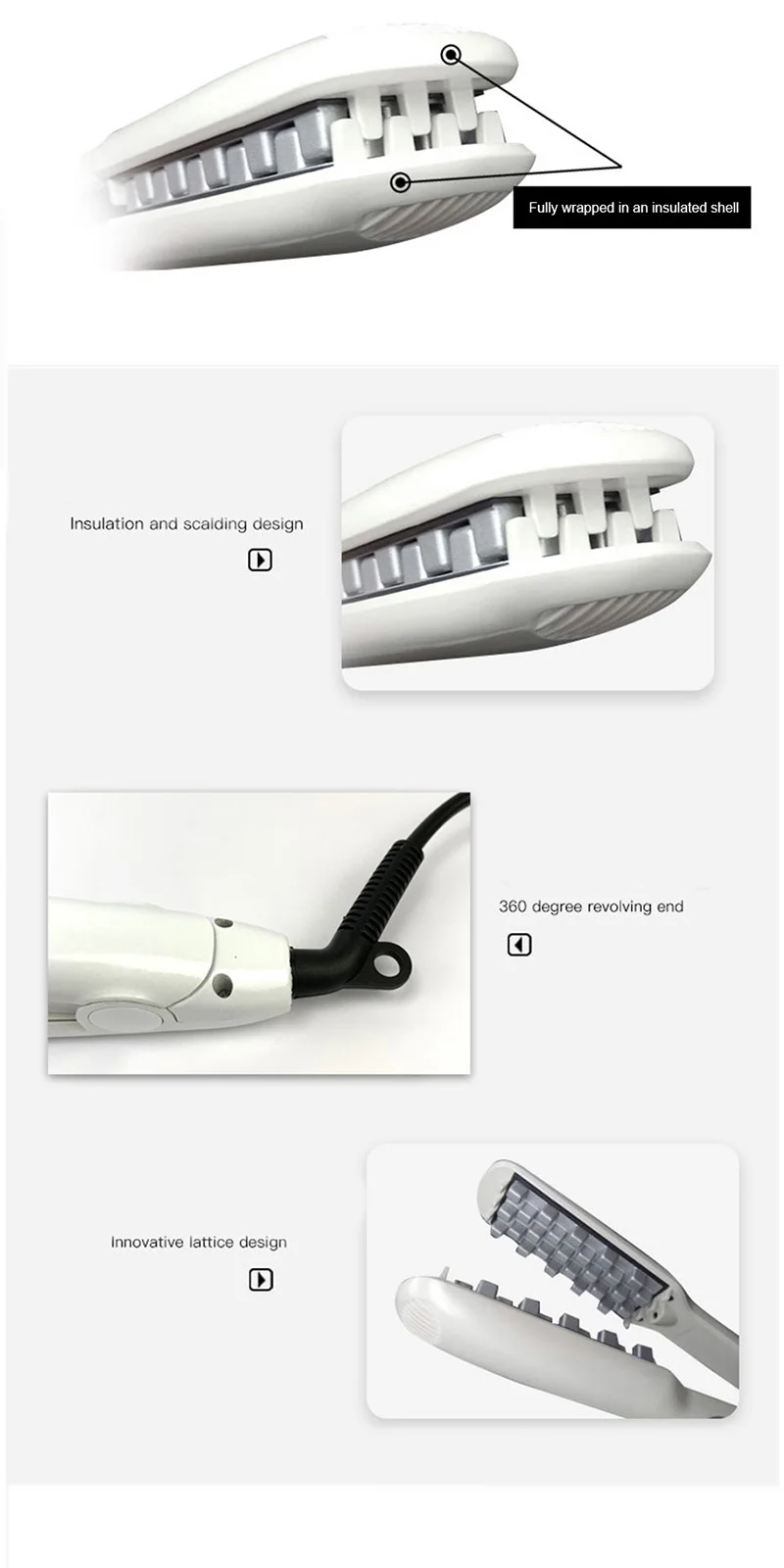 Haar Eisen Keramik 3D Grid Haar Crimper Professionelle Volumizing Curling Eisen Mais Dauerwelle Flauschigen Schiene Flache Eisen Haar Styling Werkzeuge – Detail 7