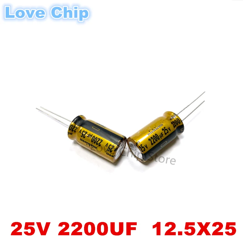 

2 шт./5 шт./10 шт. новые и оригинальные электролитические конденсаторы NICHICON 2200 мкФ 25 В 12,5X25 мм серии FW Hi-Fi аудио конденсатор 25 В 2100 мкФ