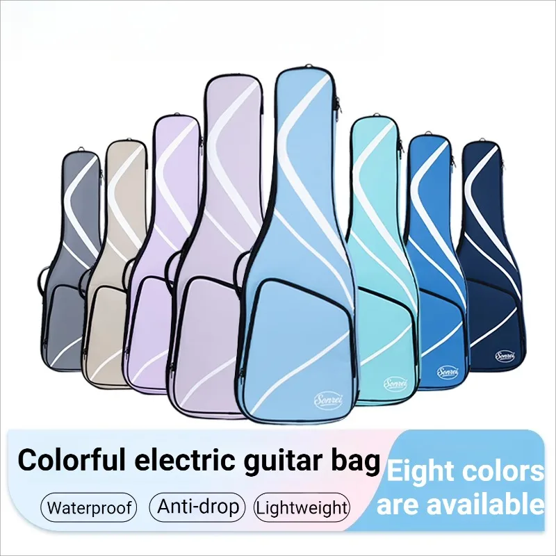 Oxford Cloth Electric Guitar Bag Waterproof Wearproof Shoulders Portable Electric Guitar Pack Musical Instrument Accessory