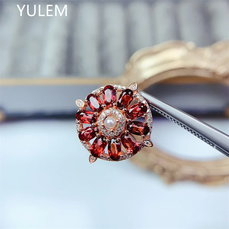 

Кулон из натурального граната, натуральное серебро 925 пробы, ювелирные изделия, 3x5 мм, женская мода