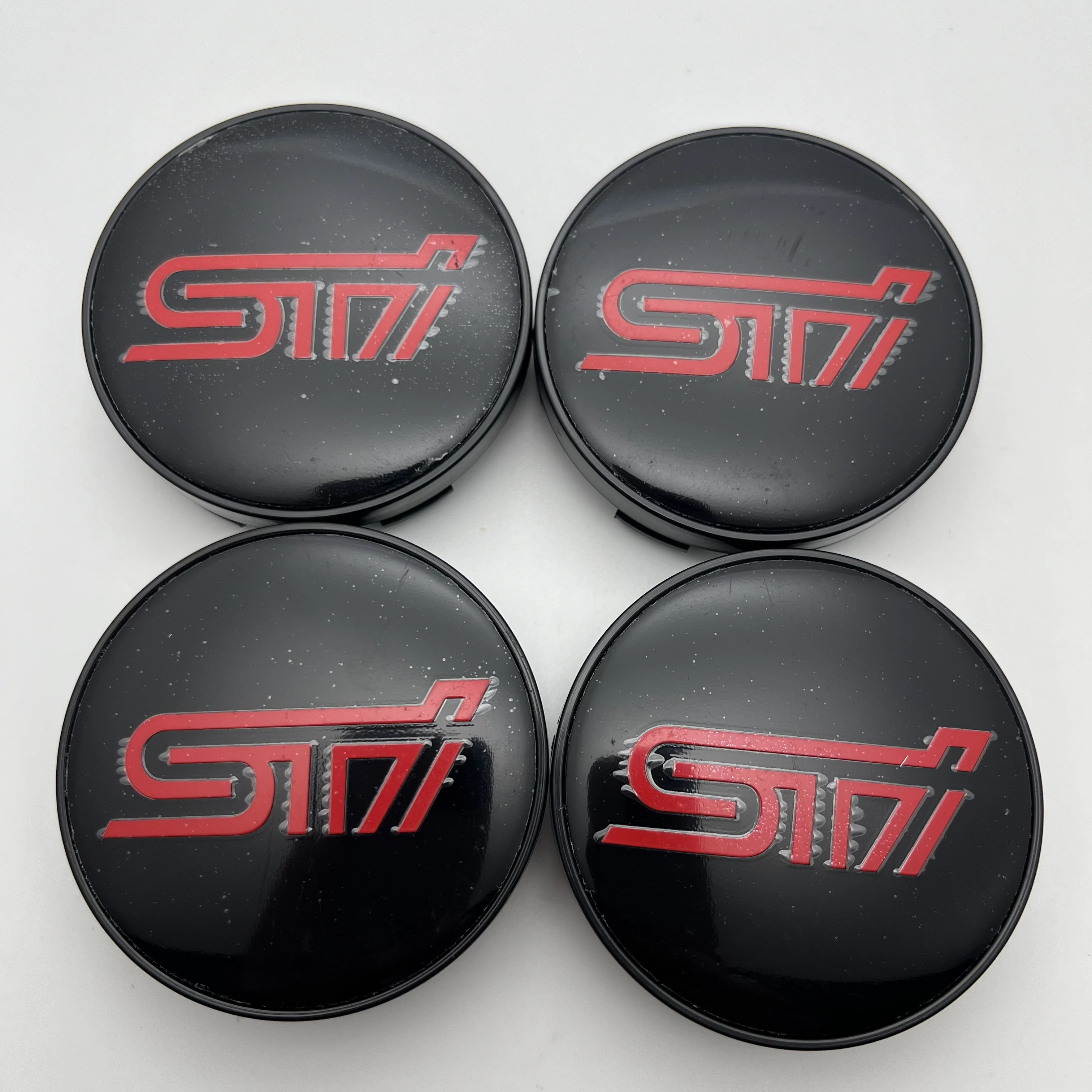 4pcs 56/60mm Applicable To Subaru Hub CoverSTI Red Tire CenterCover LogoTire Center Cover Decoration Sticker Styling Accessories