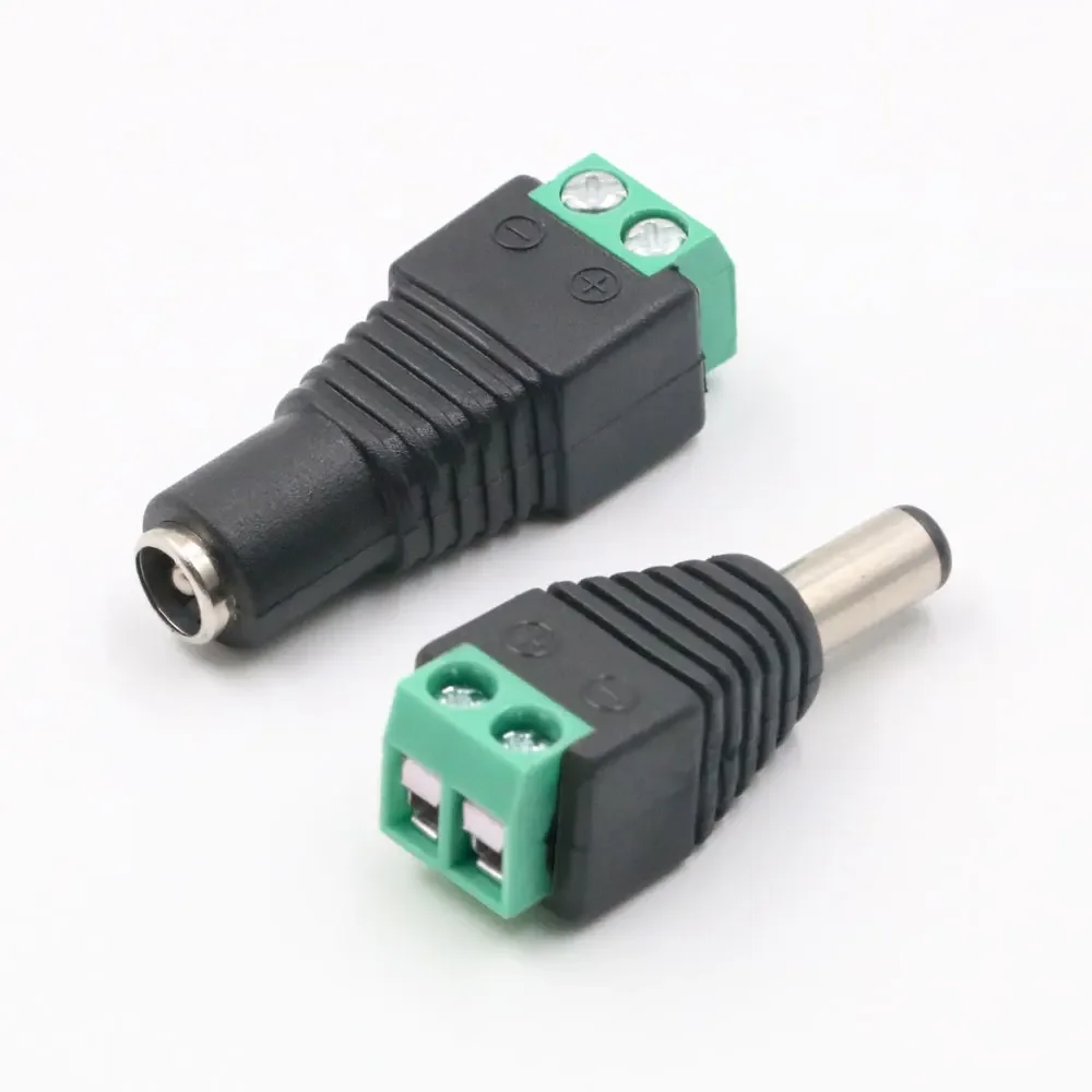 2/5/10Pcs 5.5 x 2.1mm 5.5 x 2.5mm DC Power Male Female Plug Jack Connector Adapter For 3528 5050 LED Strip Light Camera