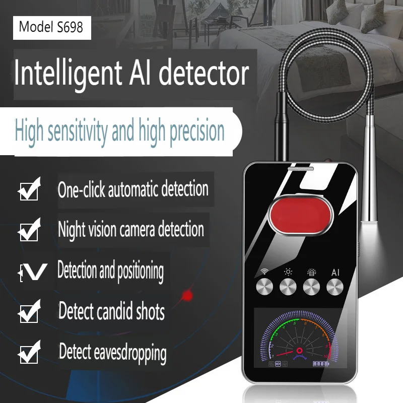 Câmera infravermelha sem fio, Analisa automaticamente hotéis para evitar roubo, Espiando, Monitoramento, Detector de sinal GPS, S698