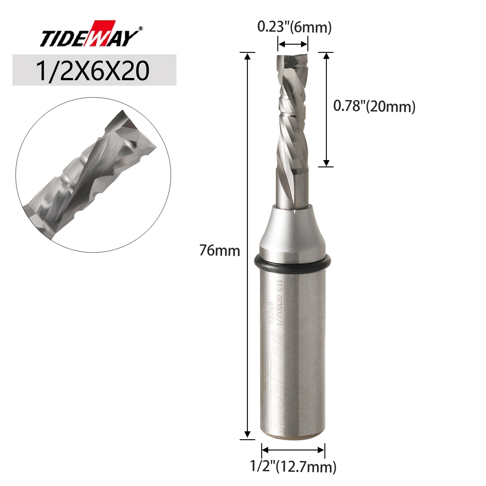 A9 A10 5Pcs 12.7mm TCT Up Down Cut Milling Cutter 2 Flute Engraving CNC Router Bit Woodworking Tool Compression End Mill