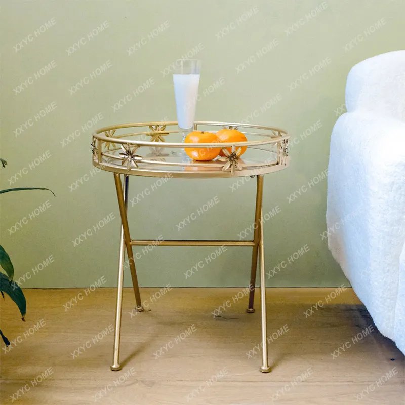 Retro wabi-sabi style iron creative coffee table popularb&b living room balcony corner table