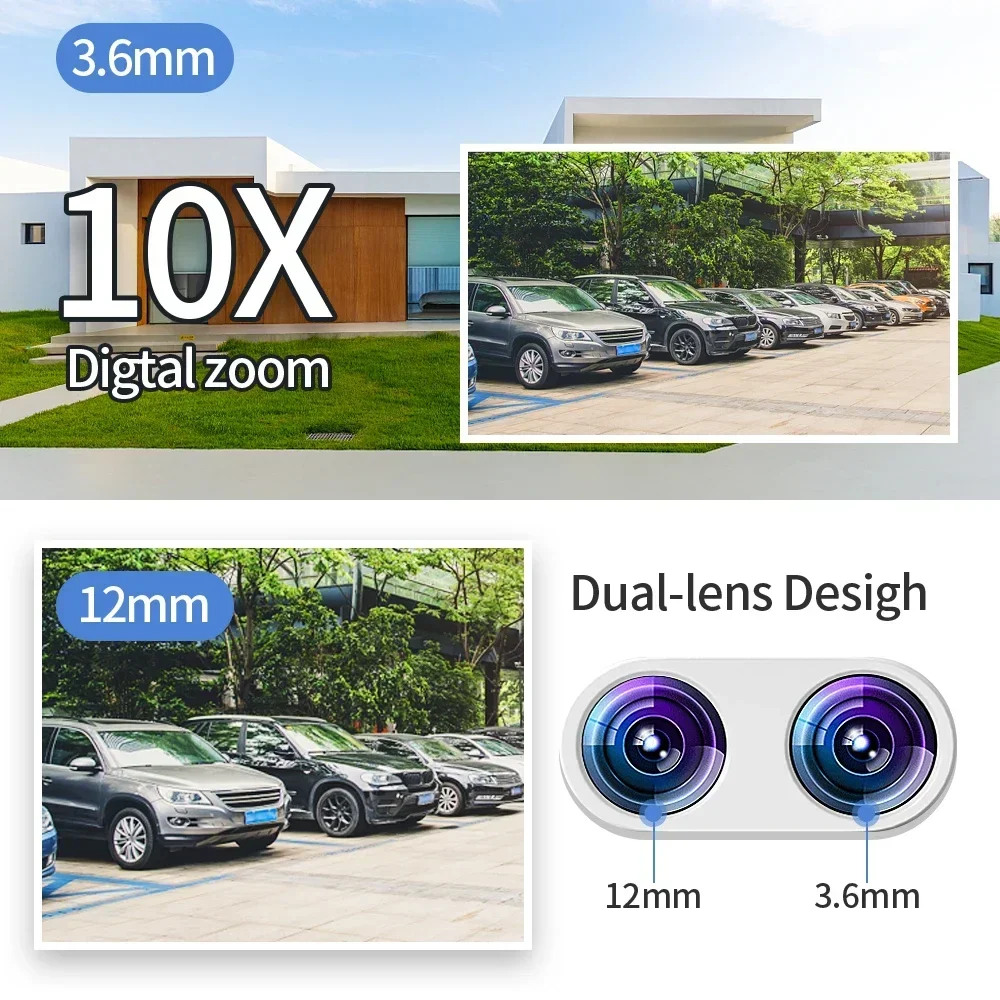 FEISDA 5MP WiFi Camera Outdoor IP Camera 10X Zoom digitale Dual Lens CCTV Camera Human Motion Detection Security Protection Cam