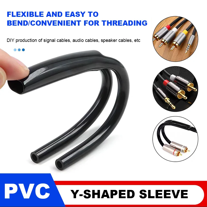 5Pcs ID 5mm 7mm 9mm 12mm 16mm PVC Y-shaped Cable Splitter Tube Sleeve PVC No - Shrink HIFI Speaker Audio Cable Wire Cable Pants