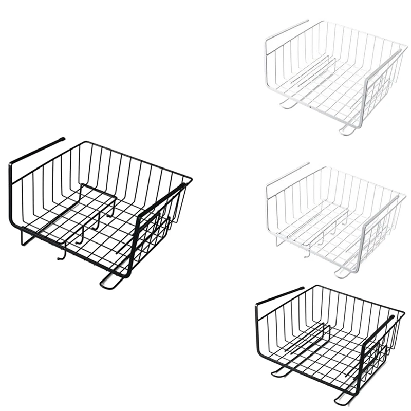 

Hanging Under Shelf Storage Iron Mesh Basket Cupboard Cabinet Door Organizer Rack Closet Holders