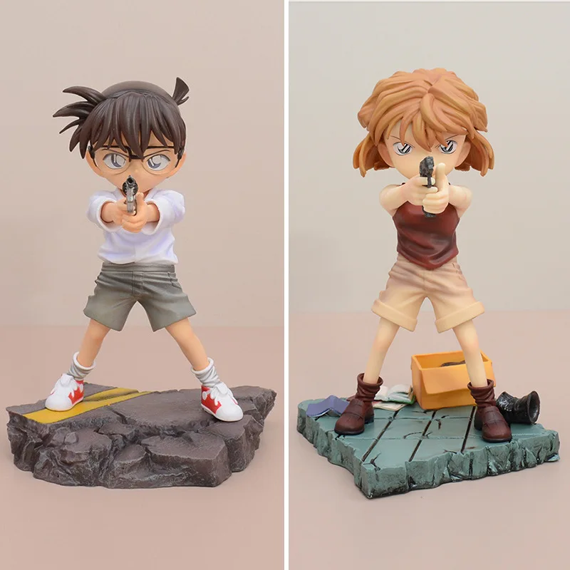 18cm anime detetive conan figuras de ação gk arma levantando haibara ai teatro figura modelo pvc estátua coleção presentes brinquedo