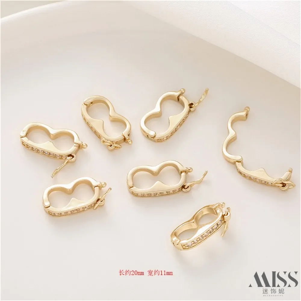 

14K Gold-plated 8-shaped Drill Ring Buckle, Safety Buckle, DIY Connection Buckle, Handmade Bracelet Necklace Accessory