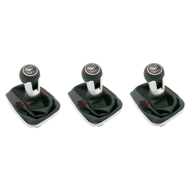 3X For Bora MK4 Golf 4 Jetta 4 98-04 Car Gear Shift Knob 5 Speed (Aperture 12Mm)