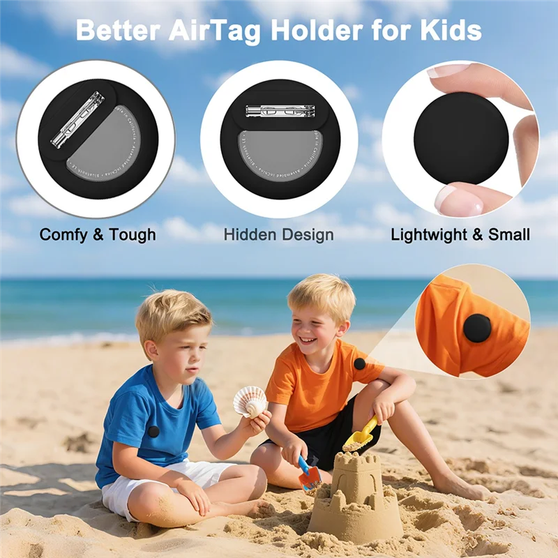 For Airtag Case With Safety Pin Tracker Cover For Children Elderly- Storage In Clothes Shoes Backpack