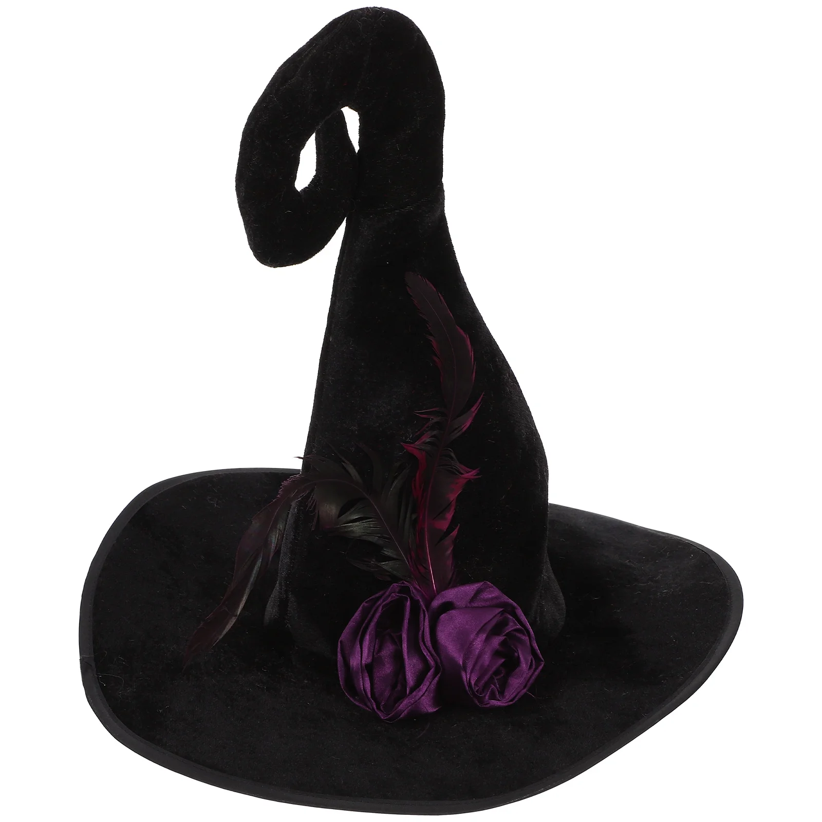 Angled Witch Hat Halloween Costumes Adornment Cosplay Party Headband Golden Velvet Design Man