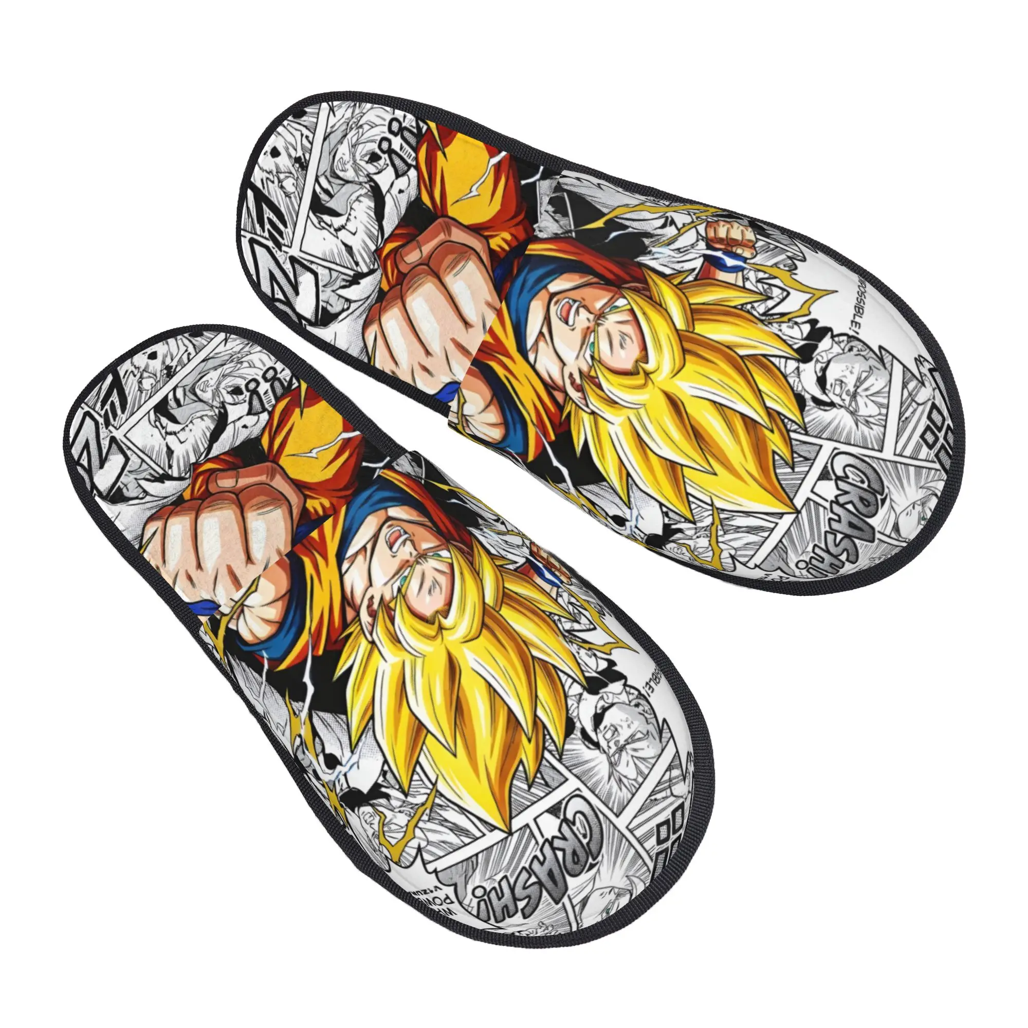 Custom DBZ Dragons Goku Ball Cozy Scuff With Memory Foam Slippers Women Cartoon Bedroom House Shoes