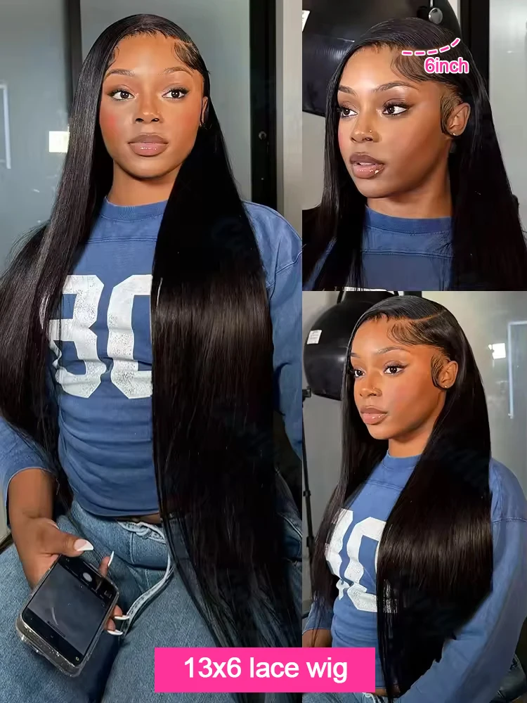 300 الكثافة العظام شعر طبيعي مفرود شعر مستعار أمامي 13x6 Hd الدانتيل الشفاف الجبهة الباروكات للنساء 13x4 قبل قطعها الباروكات البرازيلي #2