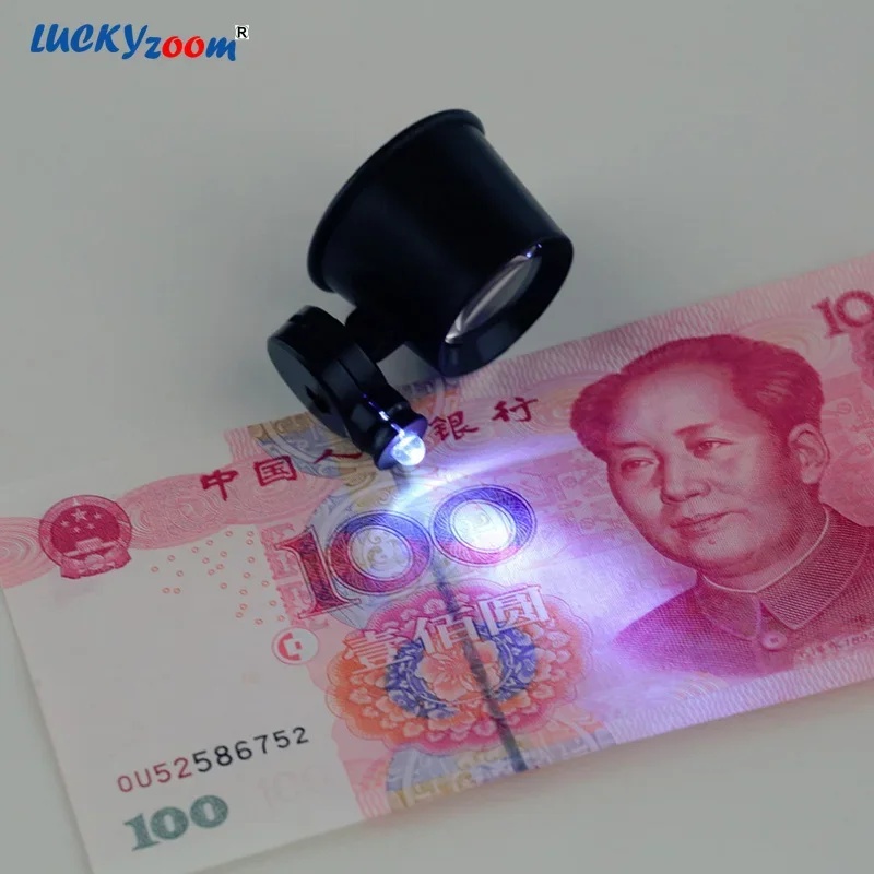 Luckyzoom Cầm Tay Bóng Ma Thuật Đèn LED Chiếu Sáng Kính Lúp Kính Lúp 10X Ống Kính Quang Học Kính Phóng Đại Cho Đồng Hồ Sửa Chữa Lupa