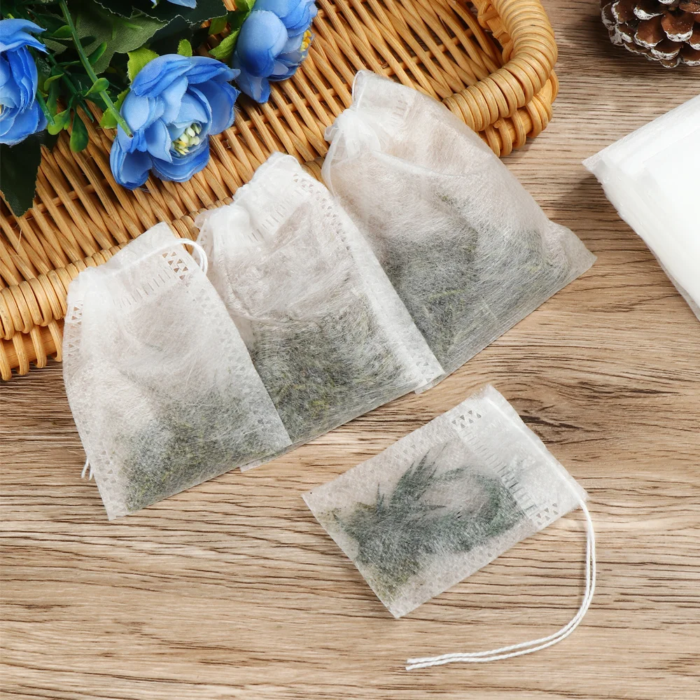 100pcs Biodegradable Corn Fiber Empty Food Grade Tea Bags Spice Filters Storage Container Scented Tea Pouch