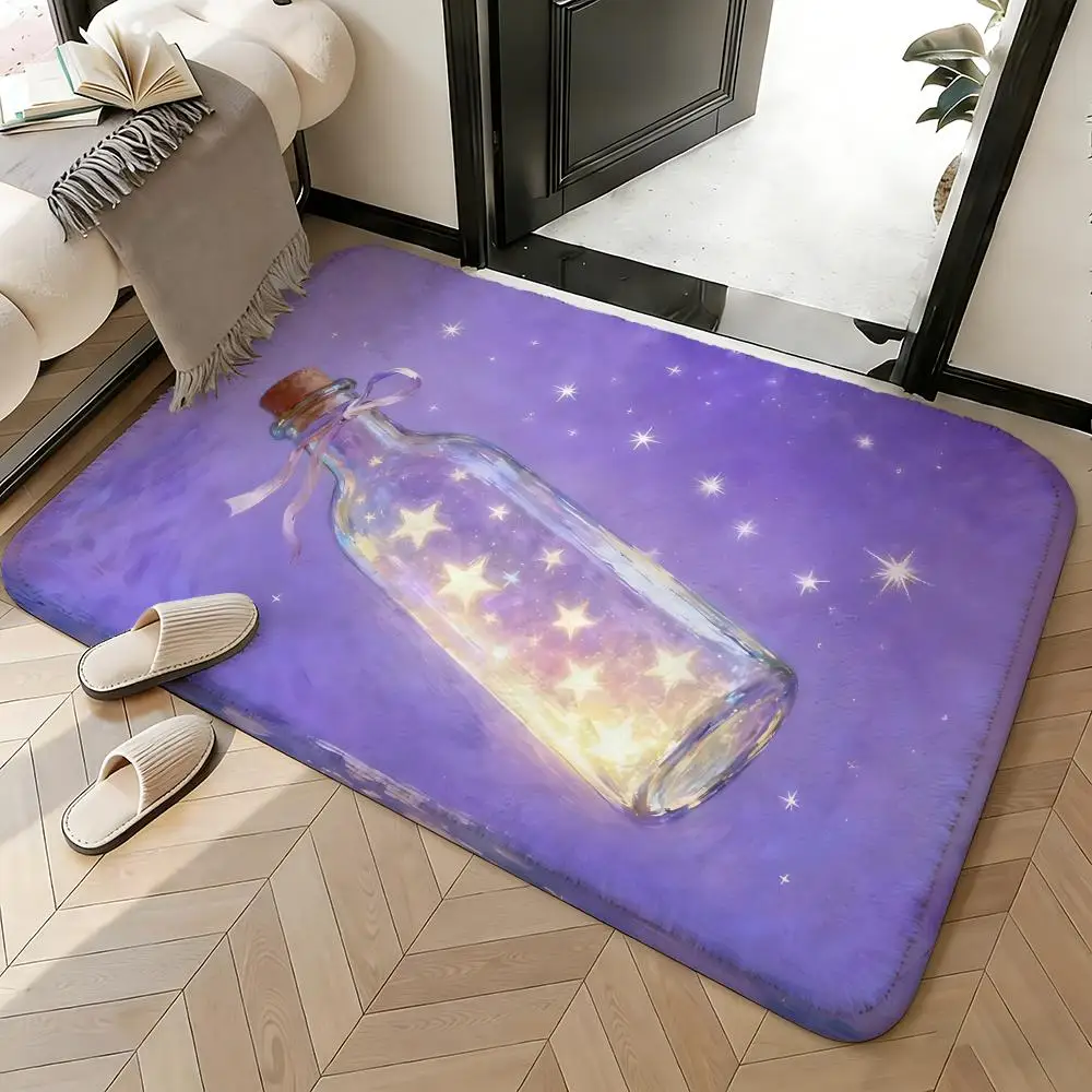 Soft Absorbent Non-Slip Rug Art Glass Wish Bottle Floor Mat Home Decor Doormat Bedroom Floor Mat Shower Carpet