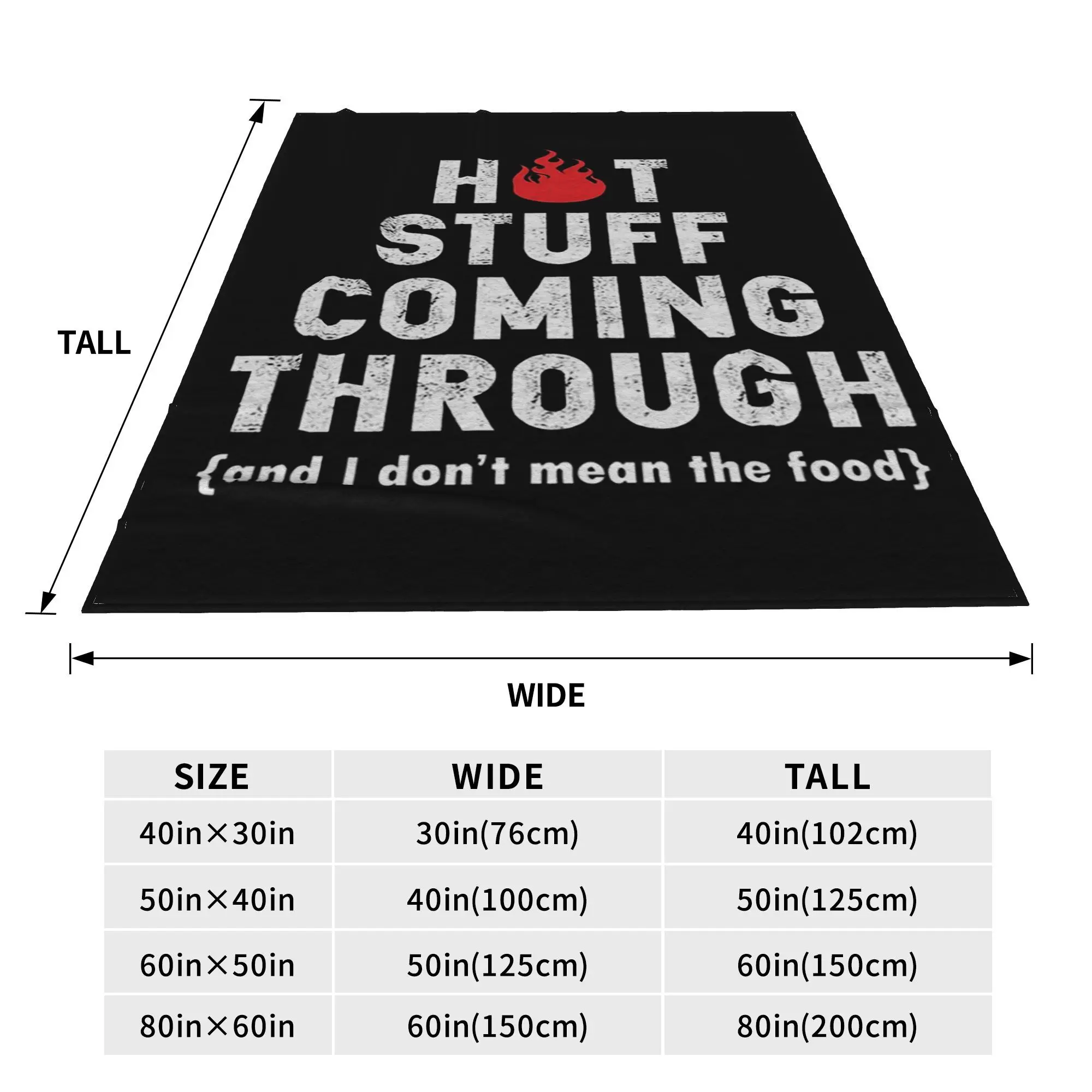 Hot Stuff Coming Through Fire BBQ Grill  Blanket Soft Warm Flannel Throw Blanket Bedding for Bed Living room Picnic Travel Home