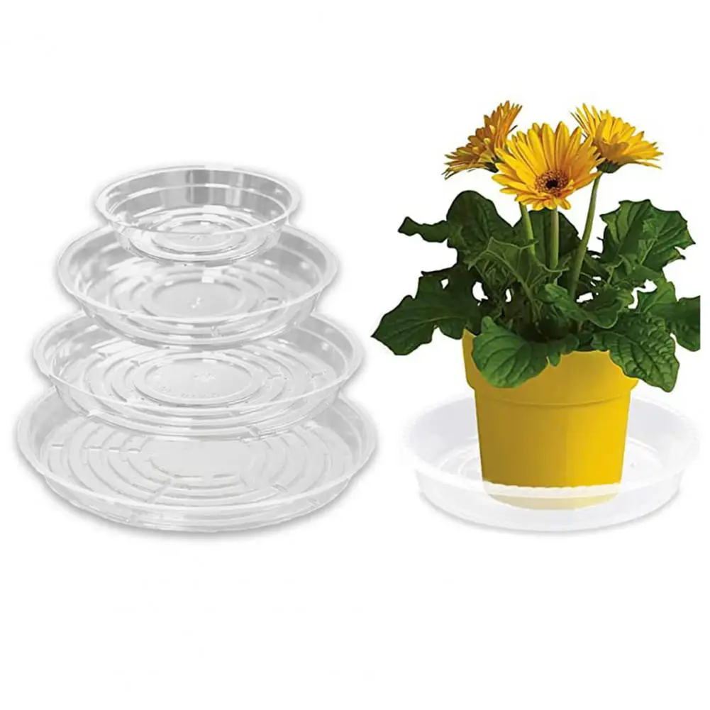 

20Pcs Reusable Pot Tray Convenient Plastic Flower Pot Tray Base Rounded Edge Plant Pot Saucer Patio Decor Home Garden Supplies