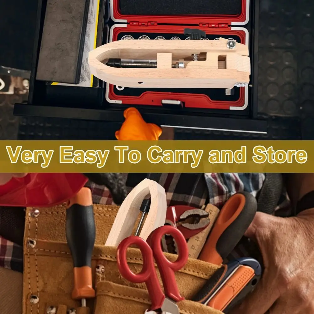 Adjustable Foldable Wooden Clamp Wood Hand Stitching Leather Tool Wood Sewing Clip Anti-slip Extended Base Plate